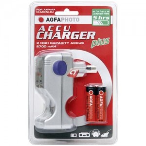 AgfaPhoto Accu Charger plus incl. 2 rech. batteries 2700 mAh 