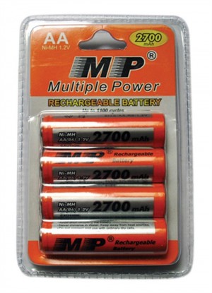 MP μπαταρίες NiMH επαναφορτιζόμενες 1.2V ΑΑ 2700mAh 4τμχ