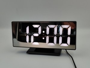 Επιτραπέζιο ρολόι LED με θερμόμετρο και οθόνη – καθρέφτη