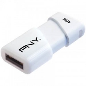 PNY USB STICK 4GB WHITE COMPACT 