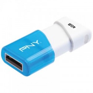 PNY USB STICK 4GB WHITE/BLUE COMPACT ATT3
