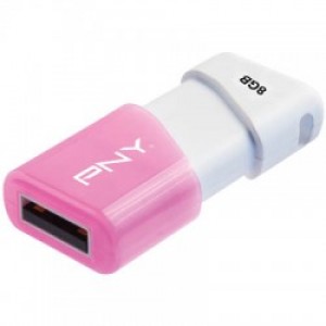 PNY USB STICK 8GB WHITE/PINK COMPACT ATT3