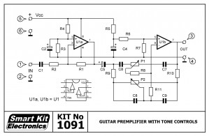 KIT No.1091 ΠΡΟΕΝΙΣΧΥΤΗΣ ΚΙΘΑΡΑΣ ΜΕ TONE CONTROLS