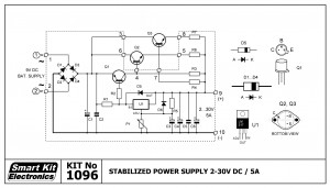 KIT No.1096 ΤΡΟΦΟΔΟΤΙΚΟ 2-30V/5A ΣΤΑΘΕΡΟΠΟΙΗΜΕΝΟ