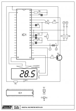 KIT No.1099 ΨΗΦΙΑΚΟ ΒΟΛΤΟΜΕΤΡΟ ΜΕ LCD