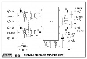 KIT No.1161 ΦΟΡΗΤΟΣ ΕΝΙΣΧΥΤΗΣ STEREO 2X2W